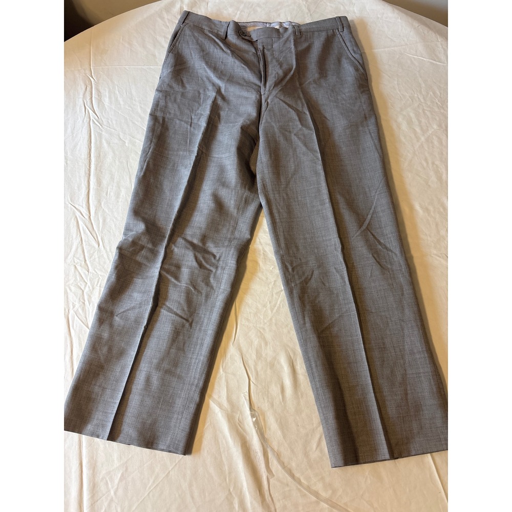 Kirkland Signature Dress Pants Mens 36x29 Grey Made in Italy Wool Slacks